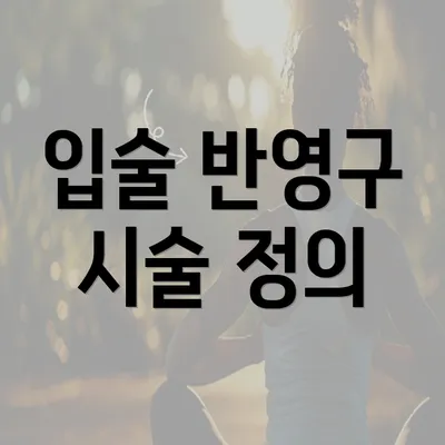 입술 반영구 시술 정의