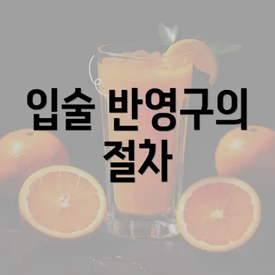 입술 반영구의 절차