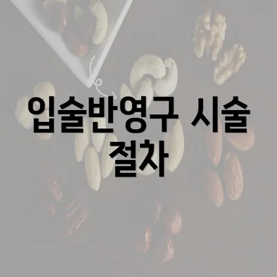 입술반영구 시술 절차