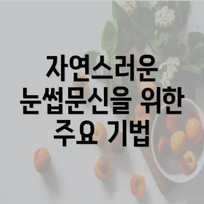 자연스러운 눈썹문신을 위한 주요 기법