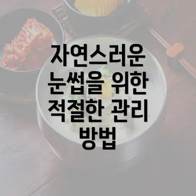 자연스러운 눈썹을 위한 적절한 관리 방법