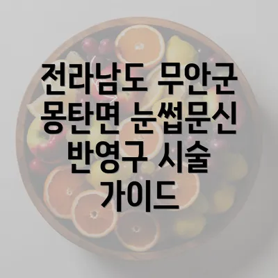 전라남도 무안군 몽탄면 눈썹문신 반영구 시술 가이드