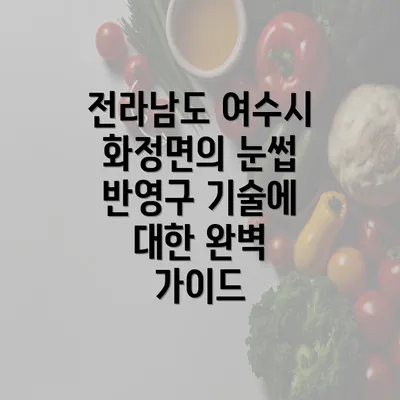 전라남도 여수시 화정면의 눈썹 반영구 기술에 대한 완벽 가이드