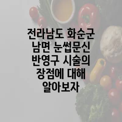 전라남도 화순군 남면 눈썹문신 반영구 시술의 장점에 대해 알아보자