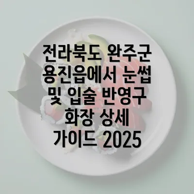 전라북도 완주군 용진읍에서 눈썹 및 입술 반영구 화장 상세 가이드 2025