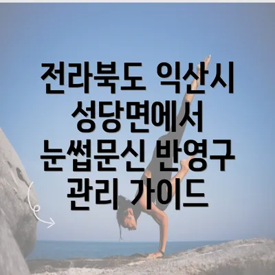 전라북도 익산시 성당면에서 눈썹문신 반영구 관리 가이드