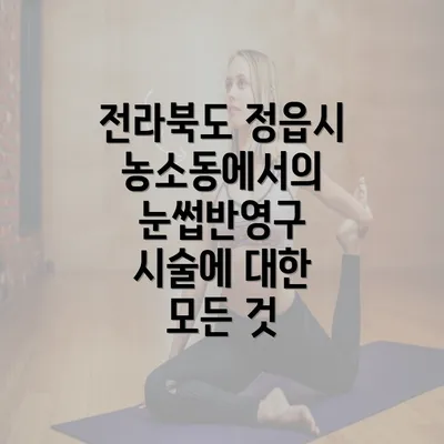 전라북도 정읍시 농소동에서의 눈썹반영구 시술에 대한 모든 것