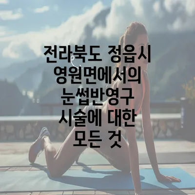 전라북도 정읍시 영원면에서의 눈썹반영구 시술에 대한 모든 것