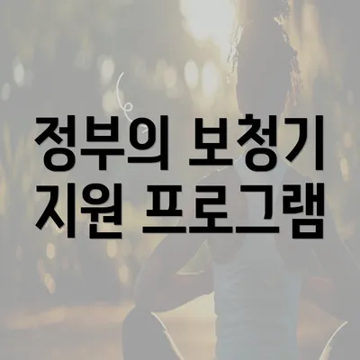 정부의 보청기 지원 프로그램