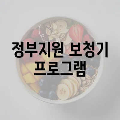 정부지원 보청기 프로그램