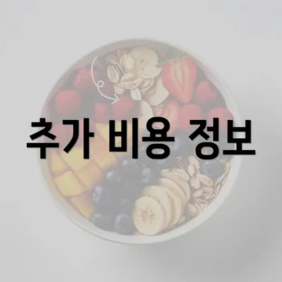 추가 비용 정보