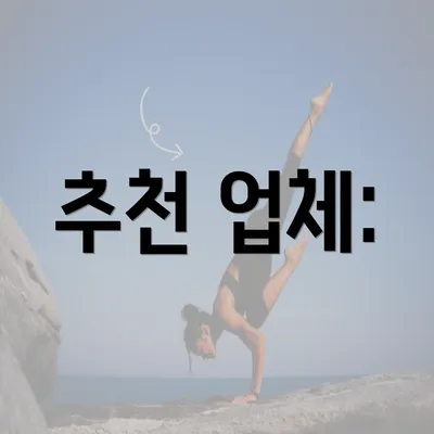 추천 업체: