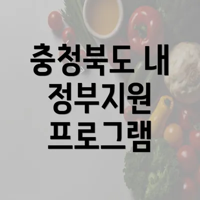 충청북도 내 정부지원 프로그램