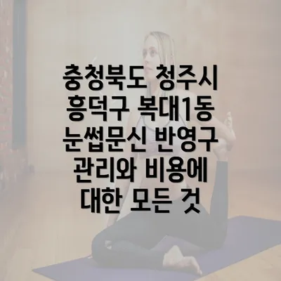 충청북도 청주시 흥덕구 복대1동 눈썹문신의 특징과 장점