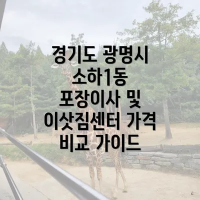 경기도 광명시 소하1동 포장이사 및 이삿짐센터 가격 비교 가이드