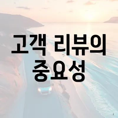 고객 리뷰의 중요성