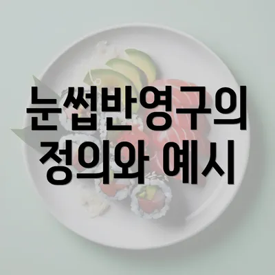 눈썹반영구의 정의와 예시