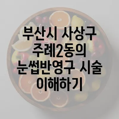 부산시 사상구 주례2동의 눈썹반영구 시술 이해하기