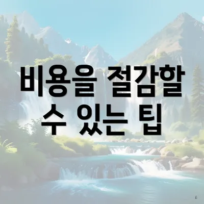 비용을 절감할 수 있는 팁