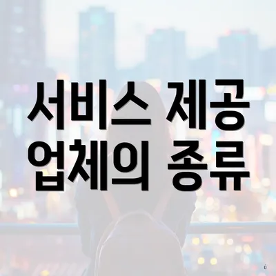 서비스 제공 업체의 종류