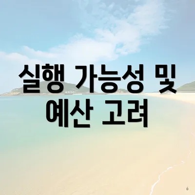 실행 가능성 및 예산 고려