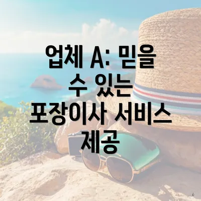 업체 A: 믿을 수 있는 포장이사 서비스 제공