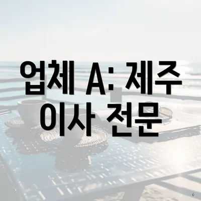 업체 A: 제주 이사 전문