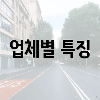 업체별 특징