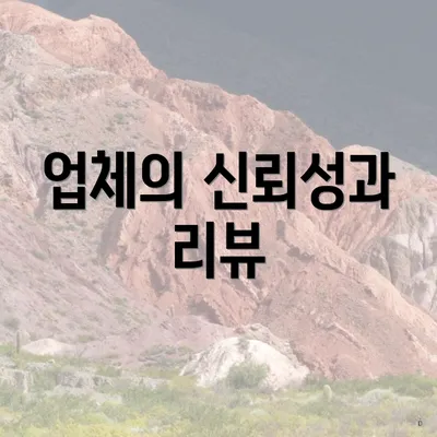 업체의 신뢰성과 리뷰