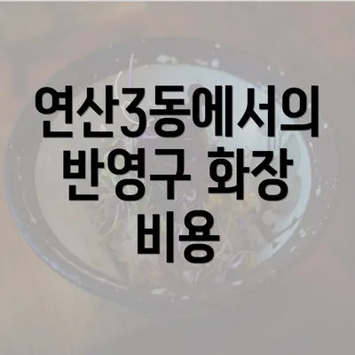 연산3동에서의 반영구 화장 비용