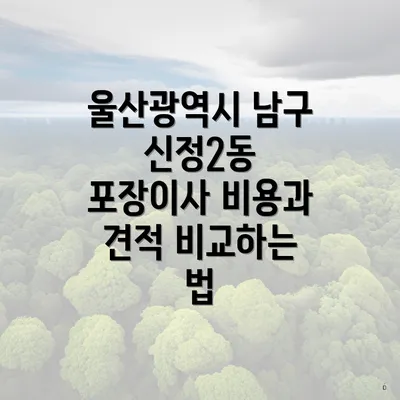 울산광역시 남구 신정2동 포장이사 비용과 견적 비교하는 법