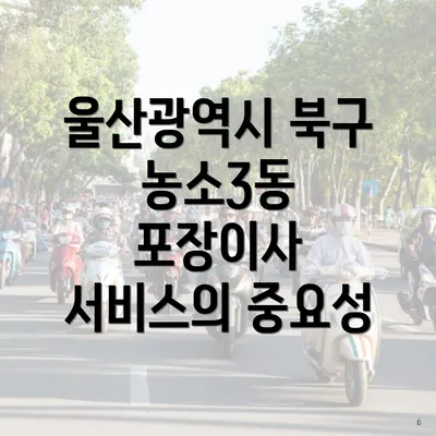 울산광역시 북구 농소3동 포장이사에 대한 완벽 가이드