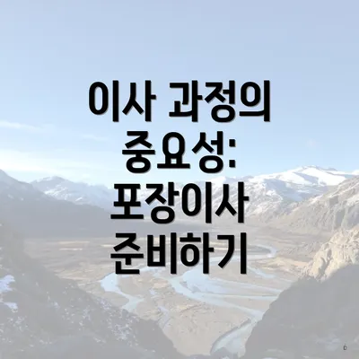 이사 과정의 중요성: 포장이사 준비하기