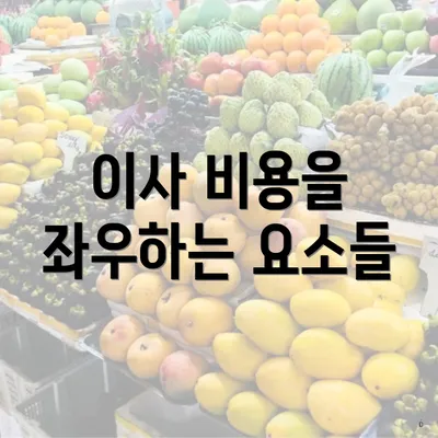 이사 비용을 좌우하는 요소들