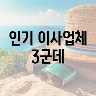 인기 이사업체 3군데