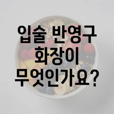 입술 반영구 화장이 무엇인가요?