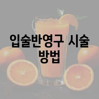 입술반영구 시술 방법