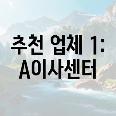 추천 업체 1: A이사센터