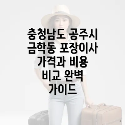 충청남도 공주시 금학동 포장이사 가격과 비용 비교 완벽 가이드