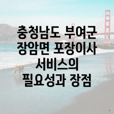 충청남도 부여군 장암면 포장이사 서비스의 필요성과 장점