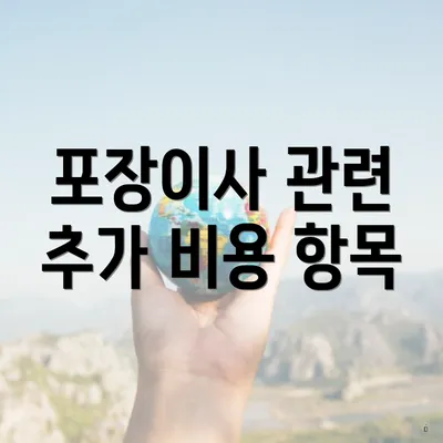 포장이사 관련 추가 비용 항목