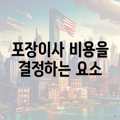 포장이사 비용을 결정하는 요소