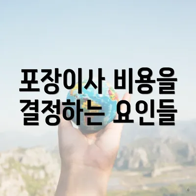 포장이사 비용을 결정하는 요인들