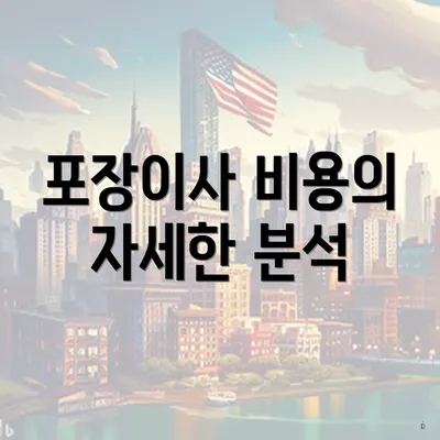 포장이사 비용의 자세한 분석