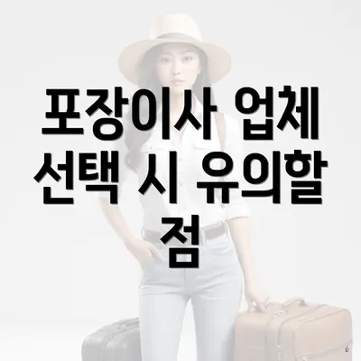 포장이사 업체 선택 시 유의할 점