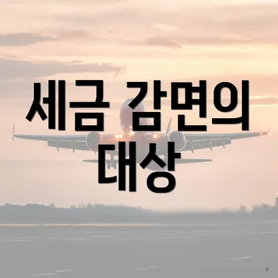 세금 감면의 대상