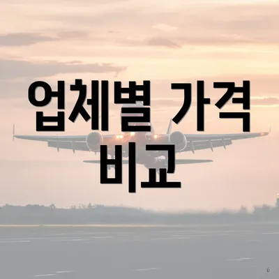 업체별 가격 비교