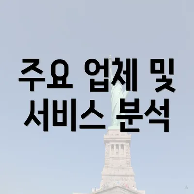 주요 업체 및 서비스 분석