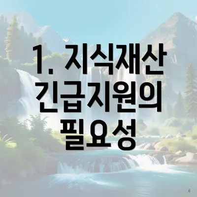 1. 지식재산 긴급지원의 필요성