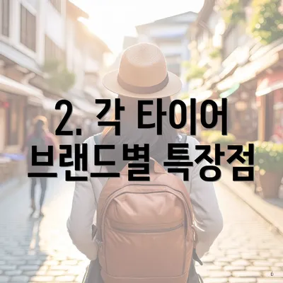 2. 각 타이어 브랜드별 특장점